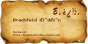 Brachfeld Ödön névjegykártya
