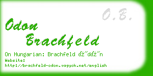 odon brachfeld business card